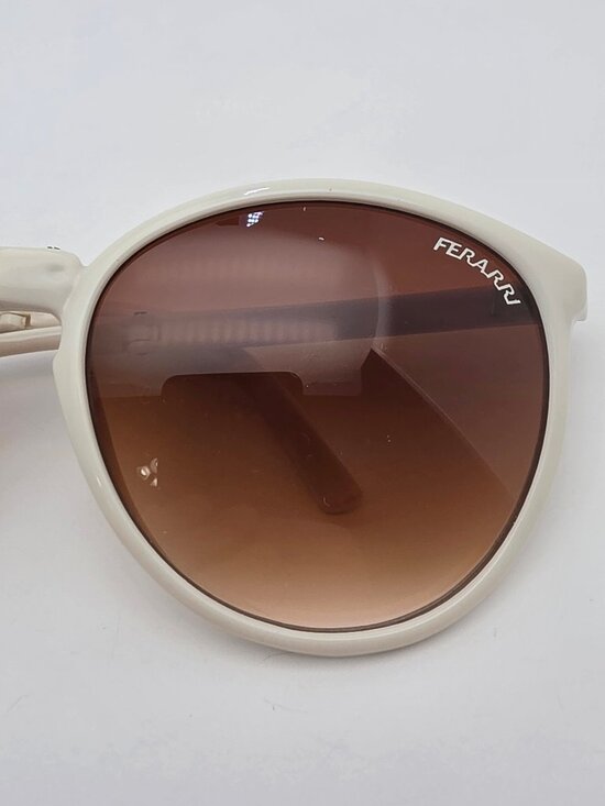 Ferarri White Frame Amber Brown Gradient Lens Folding Sunglasses w/ Case 55mm main image 4